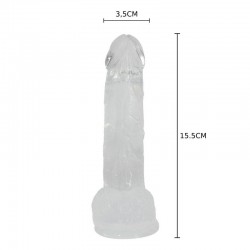 Consolador Realista Master Dong 15,5cm Transparente