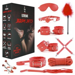 Conjunto BDSM 9 Peças Vermelho