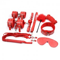 Conjunto BDSM 9 Peças Vermelho