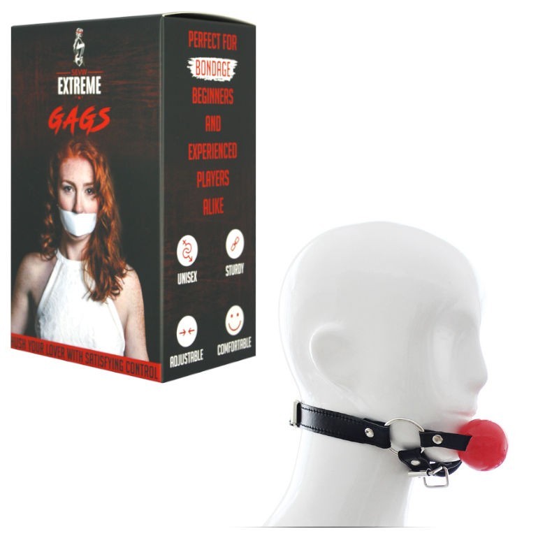 BALL GAG AVEC HARNAIS DU MENTON AJUSTABLE