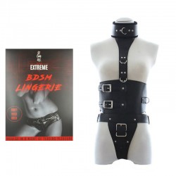 Leather body harness with G-string