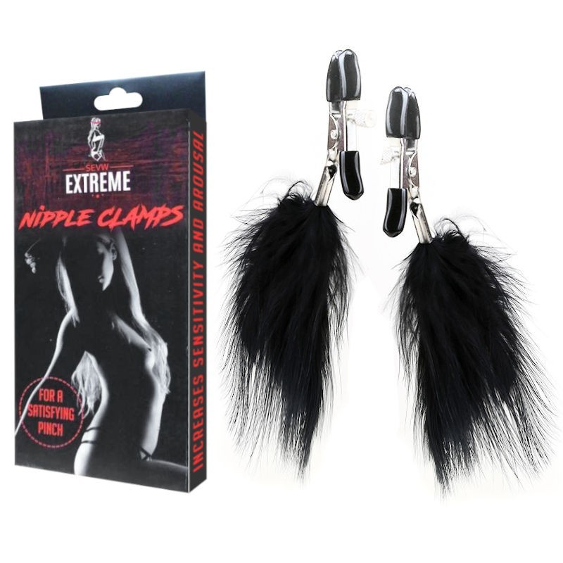 FEATHERED NIPPLE CLAMPS – BLACK