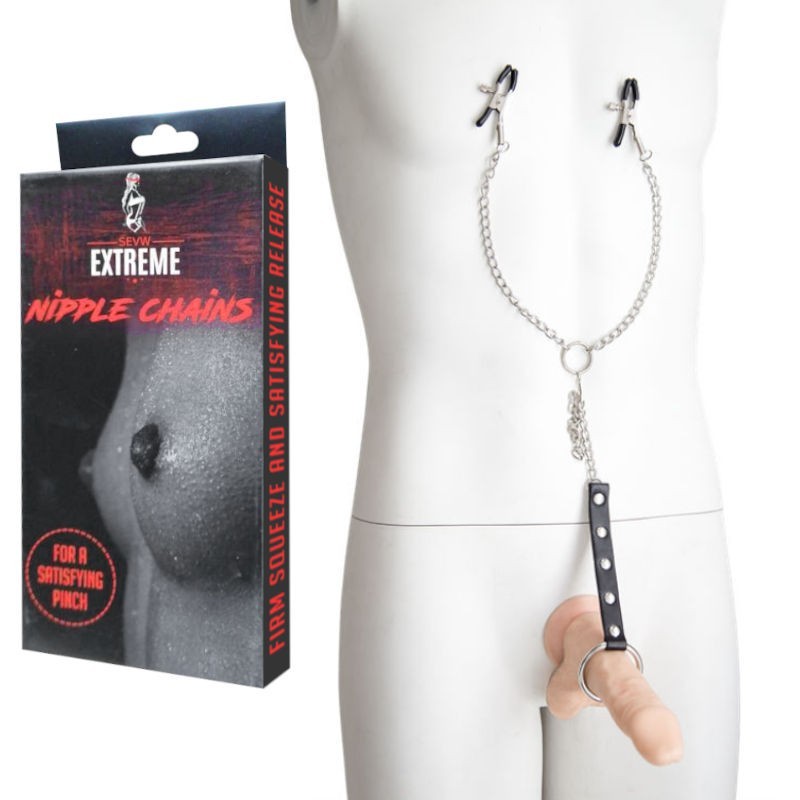 NIPPLE CLAMPS WITH METAL COCK RING