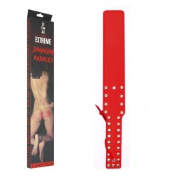 STUDDED FAUX LEATHER LONG PADDLE – RED