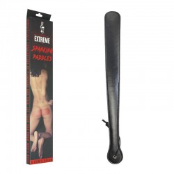 FAUX LEATHER LONG SPANKING PADDLE – BLACK