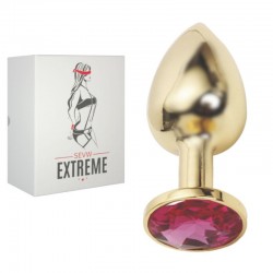 BUTTPLUG ROSEBUD DORADO CON CRISTAL ROJO – PEQUEÑO