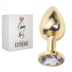 BUTTPLUG ROSEBUD DOURADO COM CRISTAL BRANCO – PEQUENO