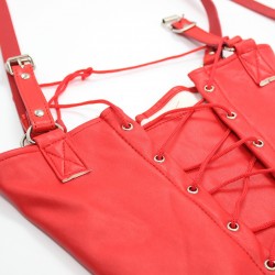 Leather Arm Binder Restraint - Red