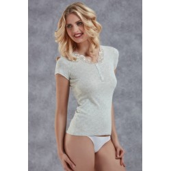 Doreanse Short Sleeve Lace Trim Vest 9302