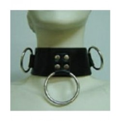 Leather Collar with ring,...