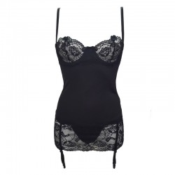 CAMISA DE NOITE SHIRLEY CHEMISE BLACK