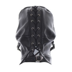 Leather Gimp Mask Hood with Eyes Open