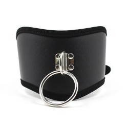 Leather Collar with ring & buckle