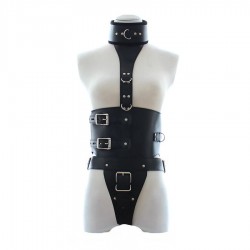 Leather body harness with G-string