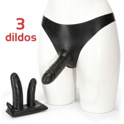 CULOTTE LATEX PENETRATOR - 3 GODES - COULEUR DE LA PEAU 