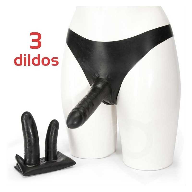 CULOTTE LATEX PENETRATOR - 3 GODES - COULEUR DE LA PEAU 