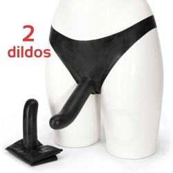 CULOTTE LATEX PENETRATOR – 2 GODES - COULEUR DE LA PEAU 